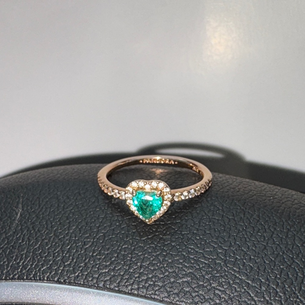 Pandora Sparkling Elevated Heart Ring, Rose Gold-Plated